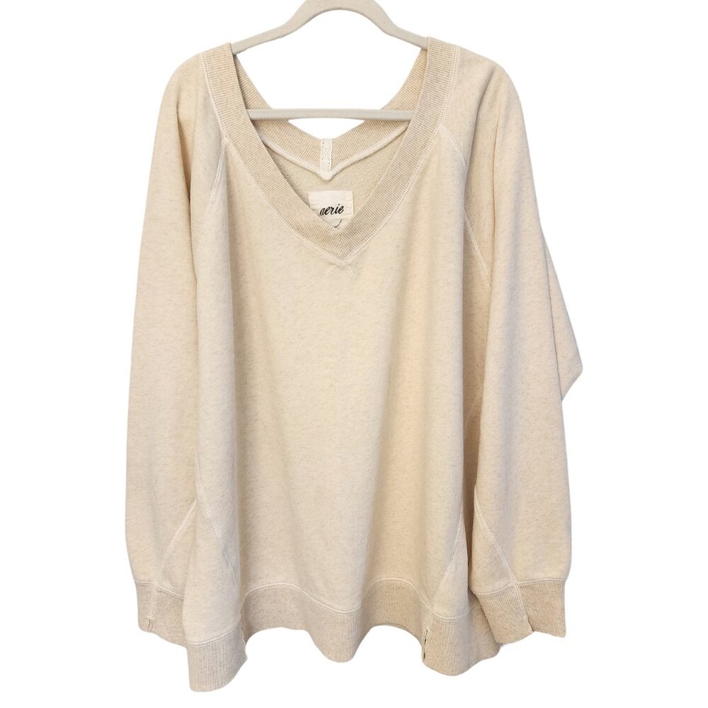 Aerie Downtime Oversized Big Hug Sweatshirt in Cream Size XL NWT